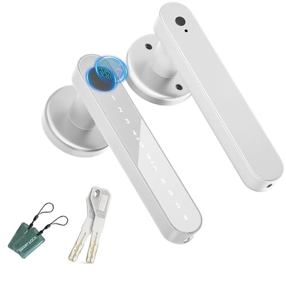 Door Lock: Fingerprint Door Lock Smart Door Knob Biometric – Front View