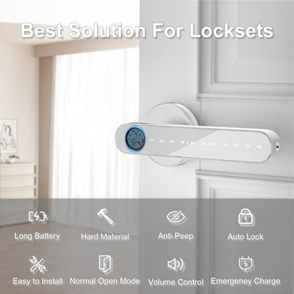 Door Lock: Fingerprint Door Lock Smart Door Knob Biometric – Close-up Detail