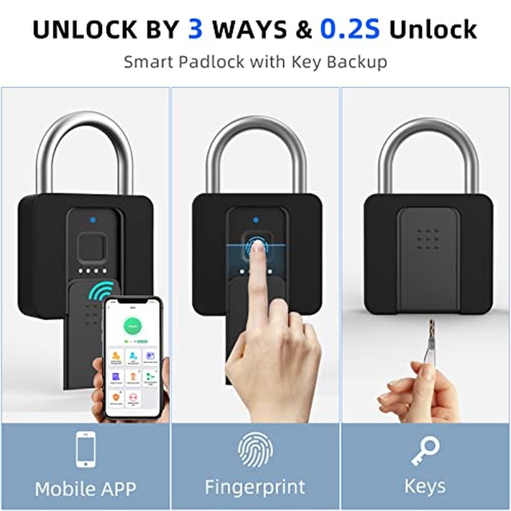 Fingerprint Padlock: ESEESMART Large Size Combination Lock – Close-up Detail
