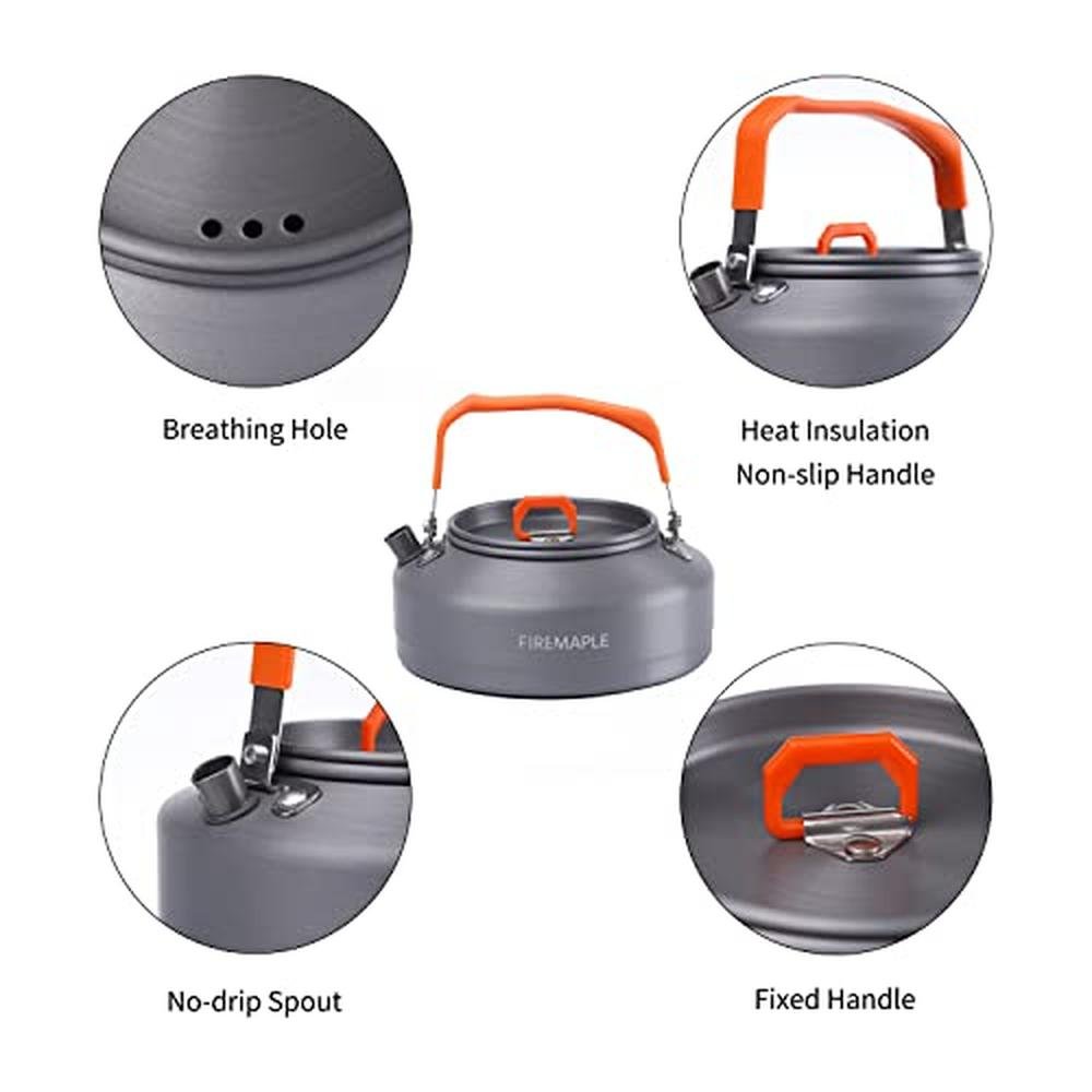 Camping Fire Pit: Fire-Maple Feast T3 Portable Teapot – Side View