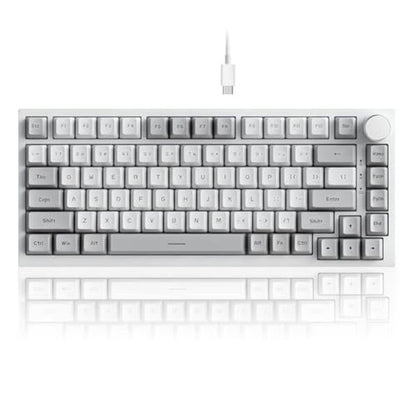 Keyboard White: AK820 Wired 75% Mechanical Keyboard Hot – Front View