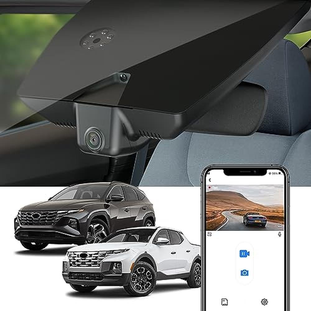 Fitcamx 4K Dash Cam Adapts for Hyundai Santa Cruz & Tucson – Front View