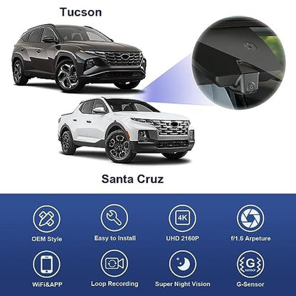 Fitcamx 4K Dash Cam Adapts for Hyundai Santa Cruz & Tucson – Close-up Detail