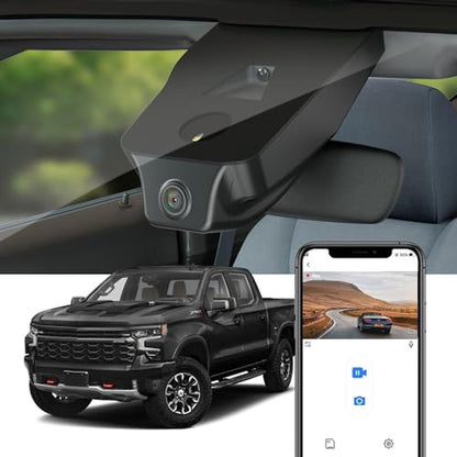 Fitcamx 4K Dash Cam Suitable for Chevy Silverado 2022-2025 – Front View