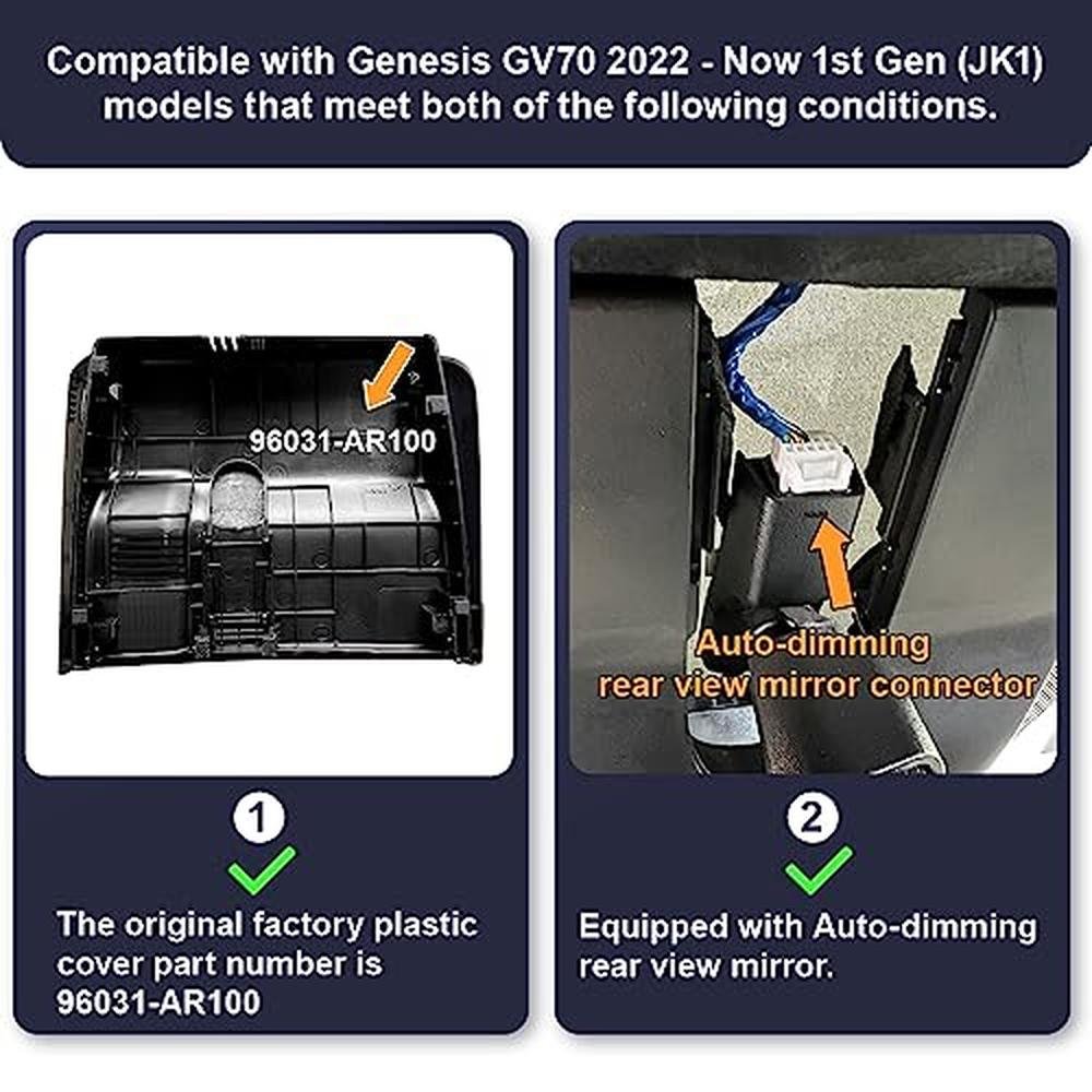 Fitcamx 4K Dash Cam Suitable for Genesis GV70 2022-2026 – Close-up Detail