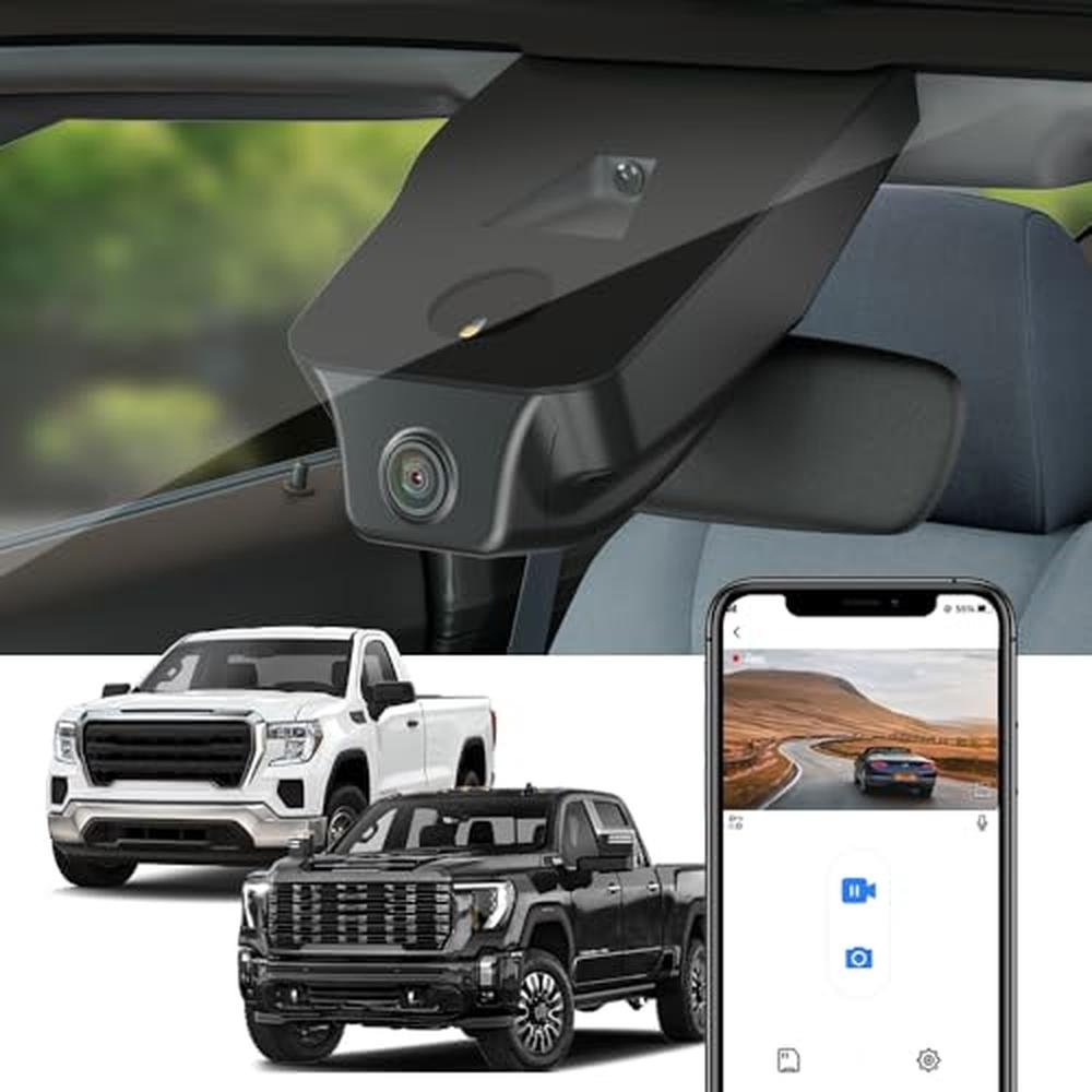 Fitcamx 4K Dash Cam Suitable for GMC Sierra 1500 2500HD – Front View