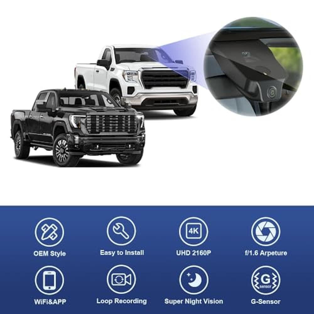 Fitcamx 4K Dash Cam Suitable for GMC Sierra 1500 2500HD – In Use
