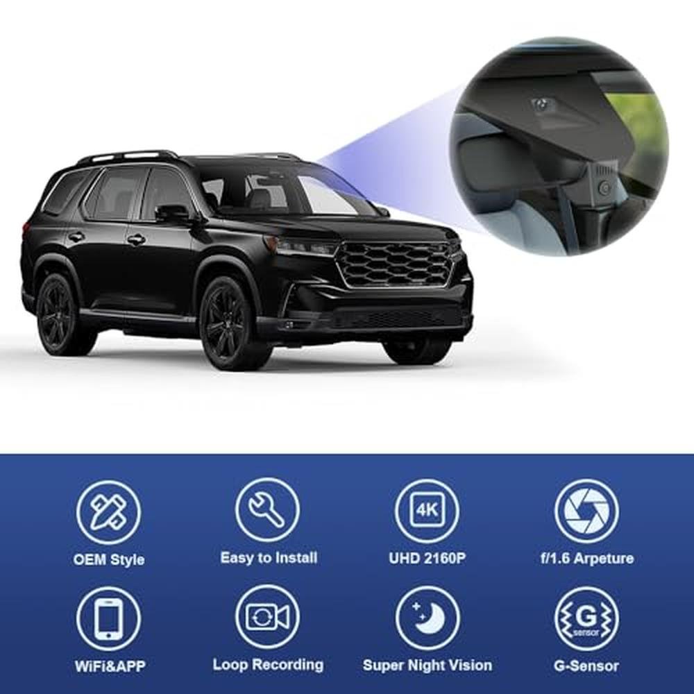 Fitcamx 4K Dash Cam Suitable for Honda Pilot 2023 2024 2025 – Close-up Detail