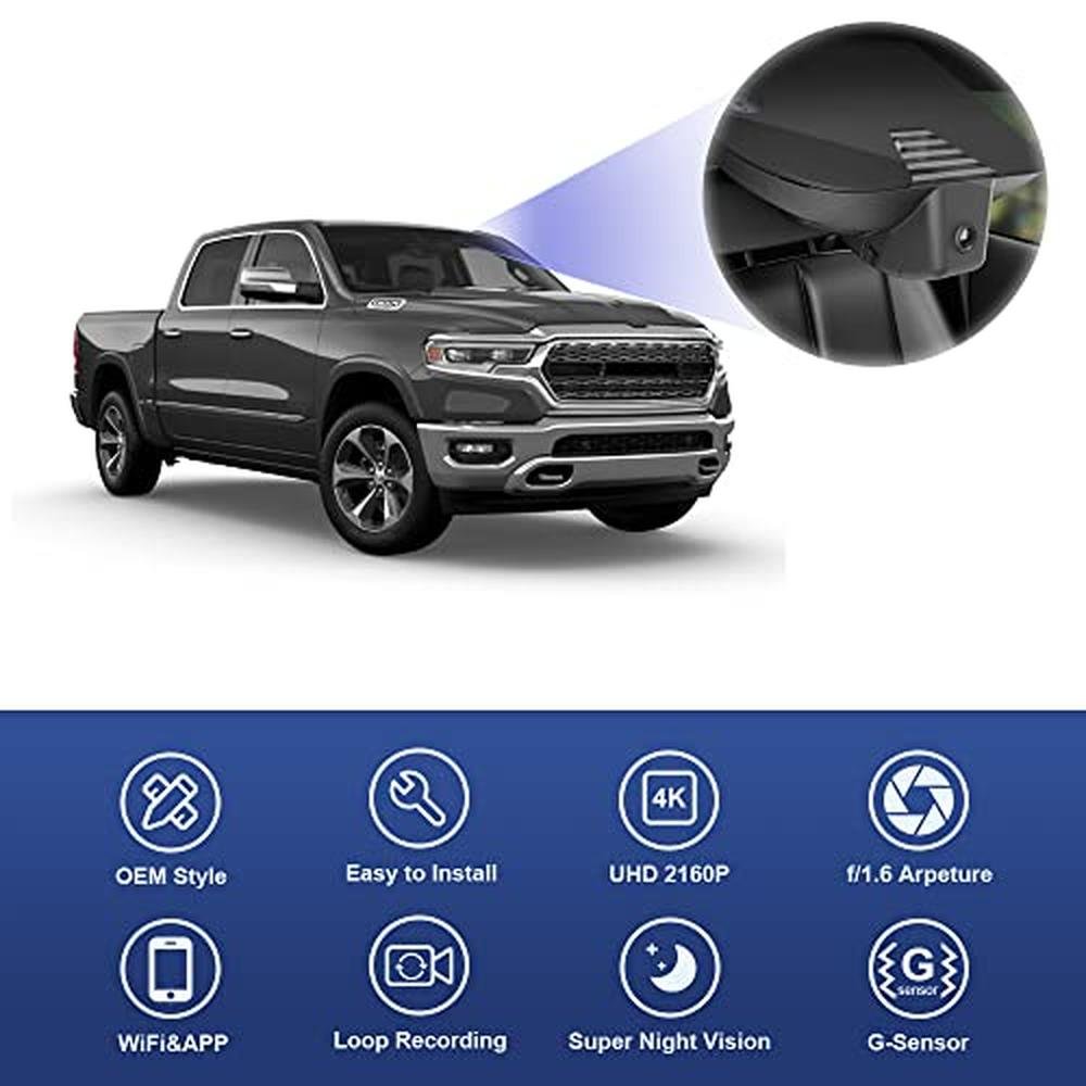 Fitcamx 4K Dash Cam Suitable for RAM 1500 (Model B) – In Use