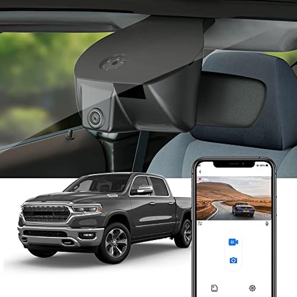 Fitcamx 4K Dash Cam Suitable for RAM 1500 TRX Classic – Front View