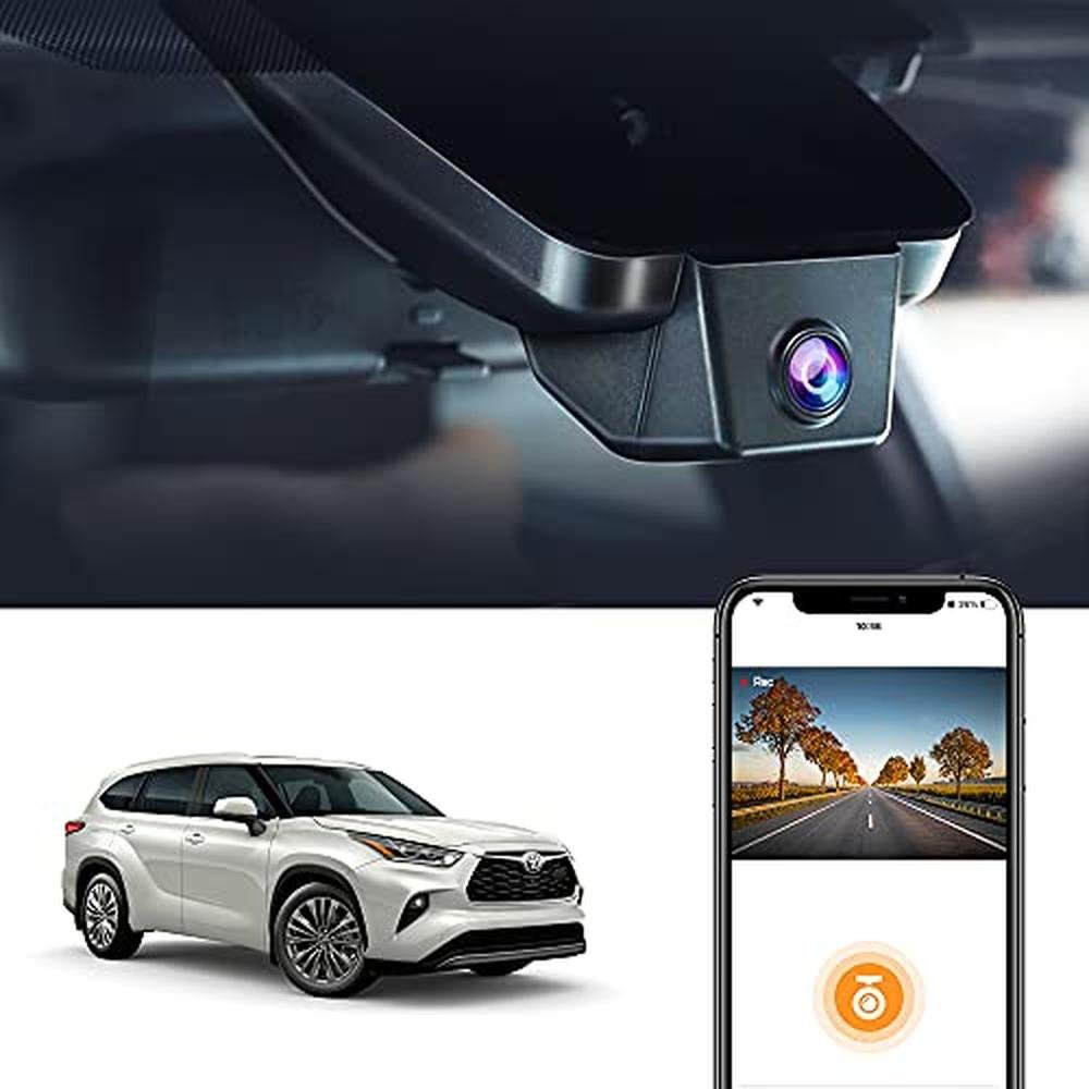 Fitcamx 4K Dash Cam Suitable for Toyota Highlander – Front View