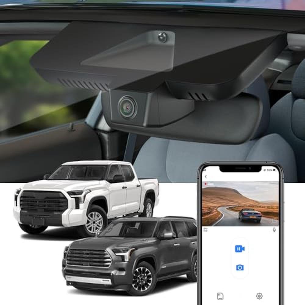 Fitcamx 4K Dash Cam Suitable for Toyota Tundra 2022-2026 – Front View