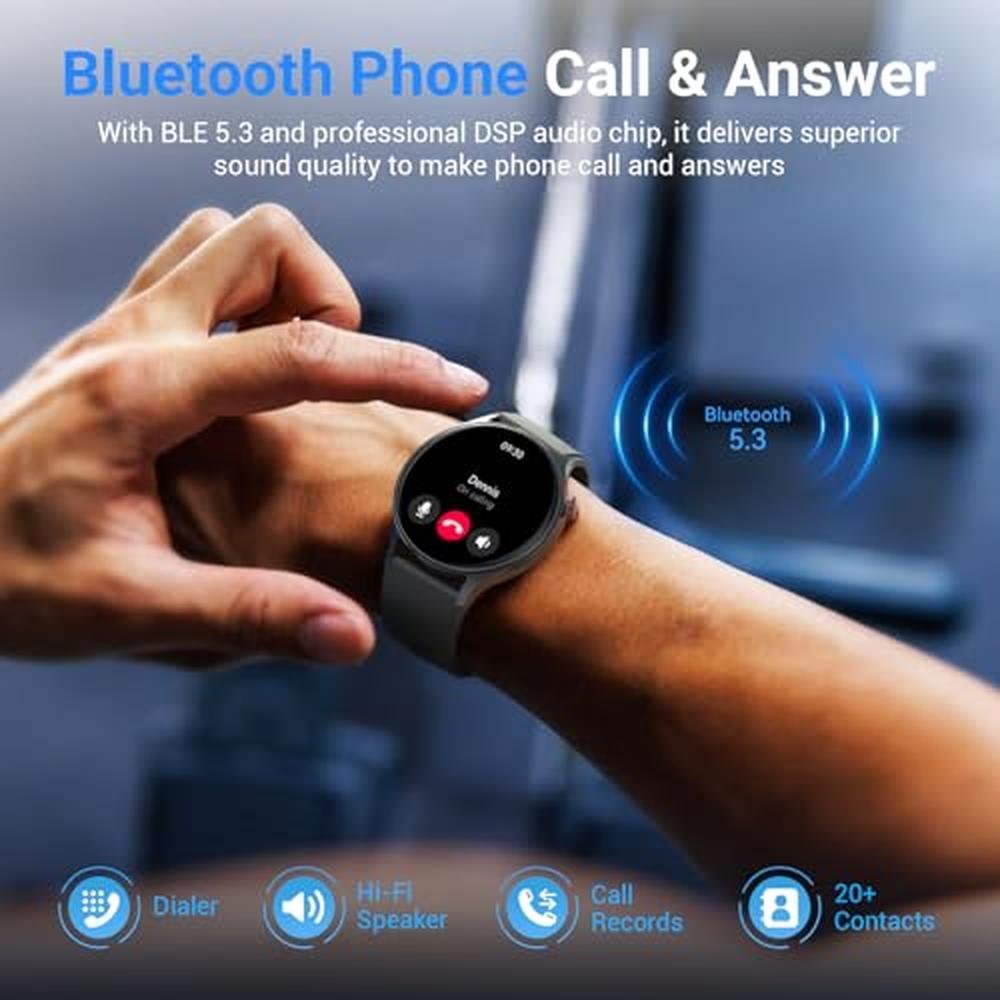 Fitpolo Smart Watch: 1.3 AMOLED Touchscreen – Close-up Detail