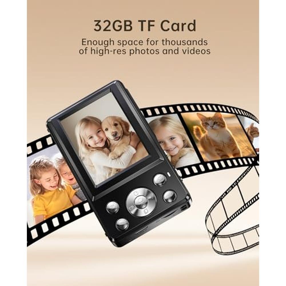 Digital Photography: FLATIC 4K Digital Camera 32GB TF Card – Packaging