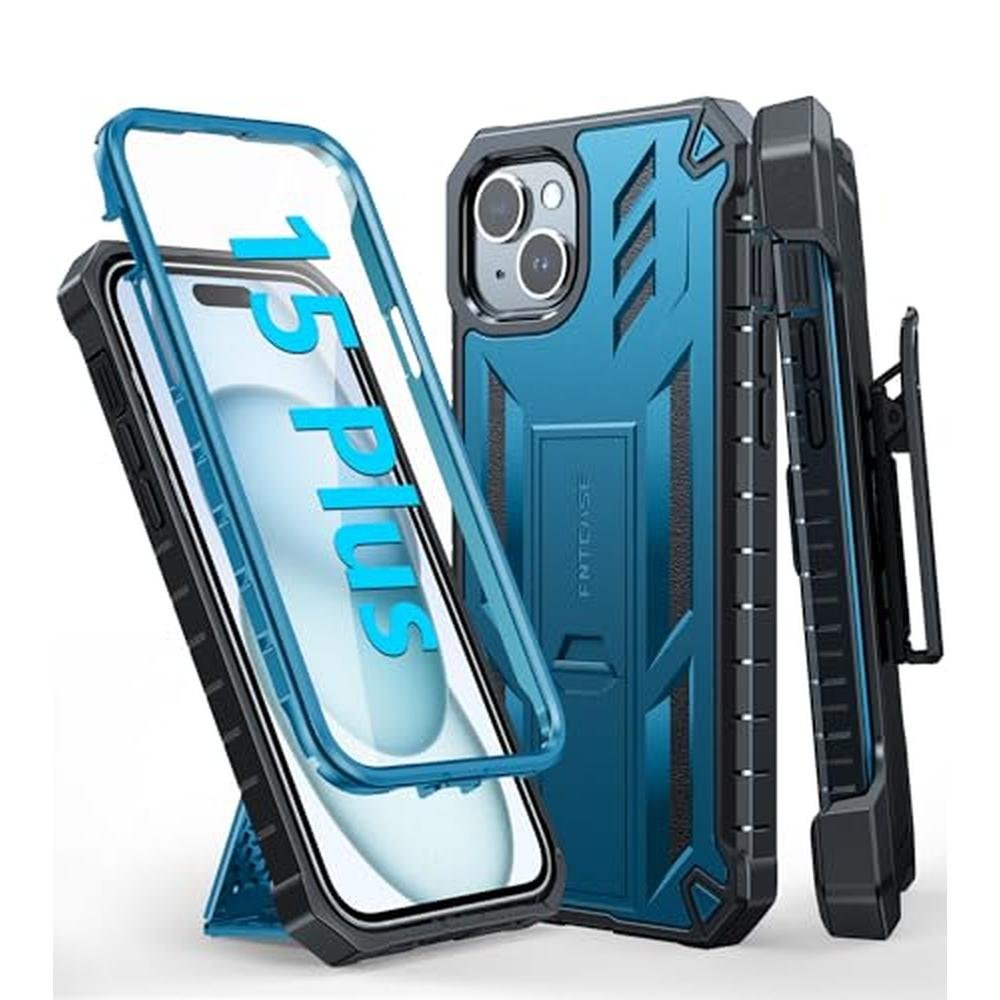 FNTCASE iPhone 15 Plus Case: Rugged Drop Protection – Front View