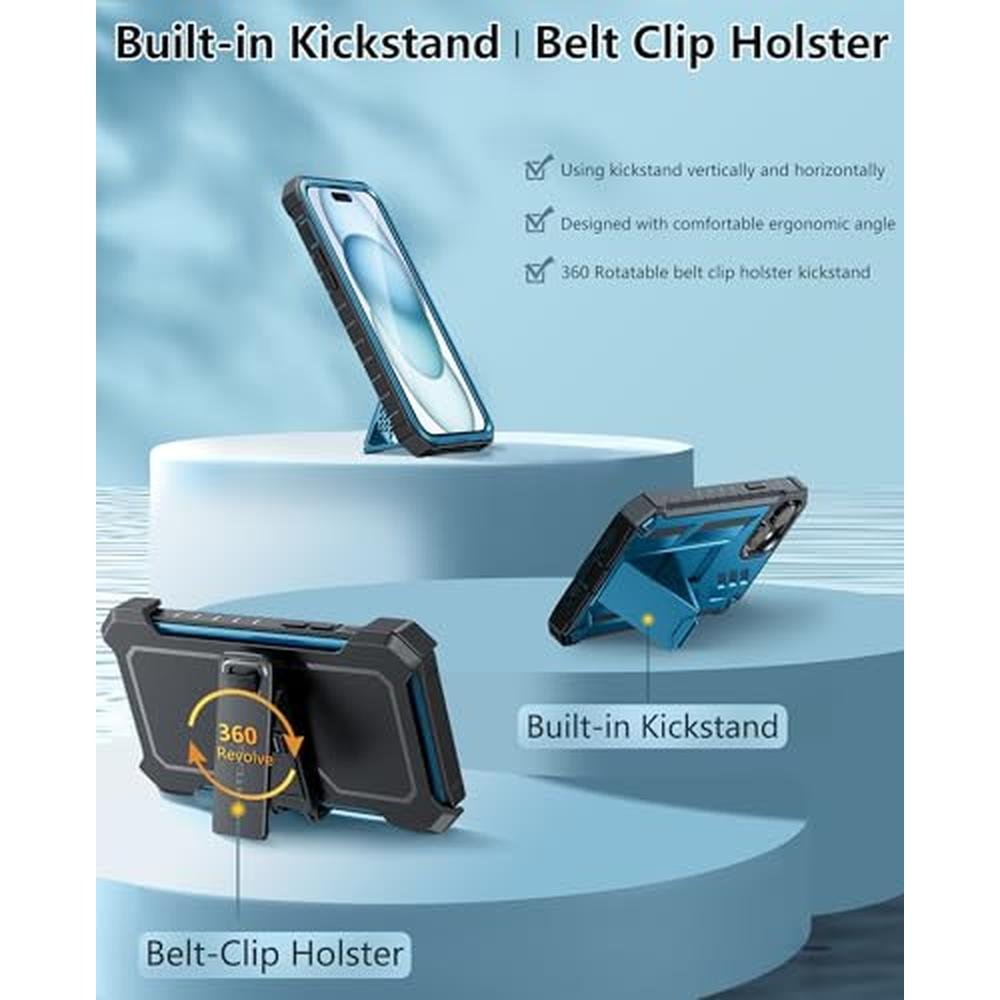 FNTCASE iPhone 15 Plus Case: Rugged Drop Protection – Close-up Detail
