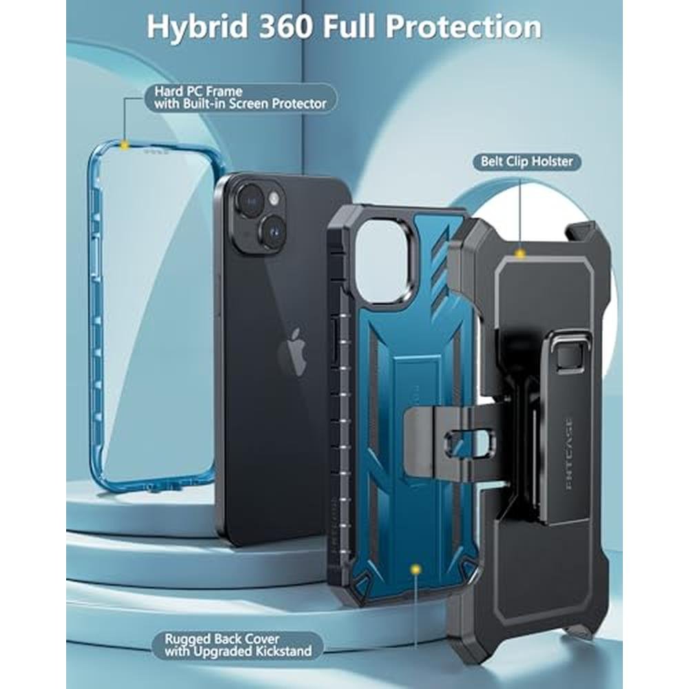 FNTCASE iPhone 15 Plus Case: Rugged Drop Protection – In Use