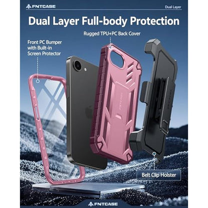 Case iPhone: FNTCASE iPhone 17e and iPhone 16e Military – Close-up Detail