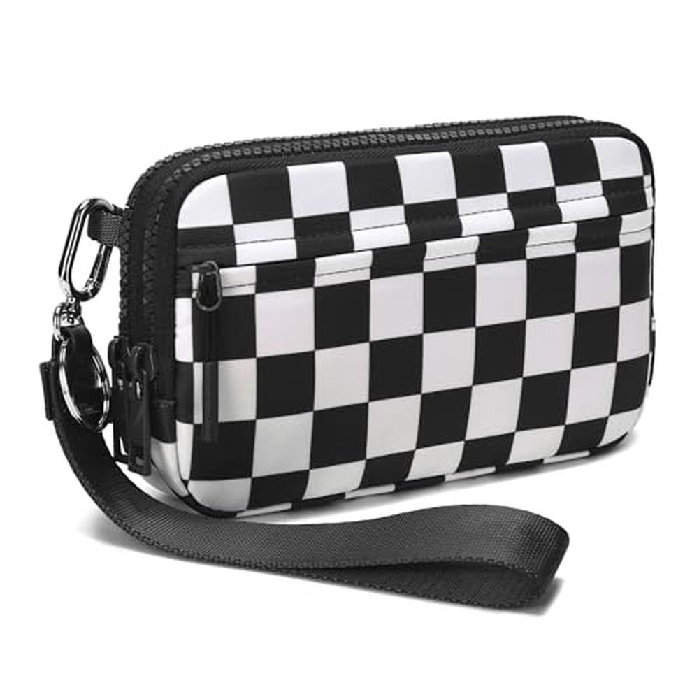FODOKO Wristlet: FODOKO Nylon Quilted Wallet with 4 Zippers – Front View