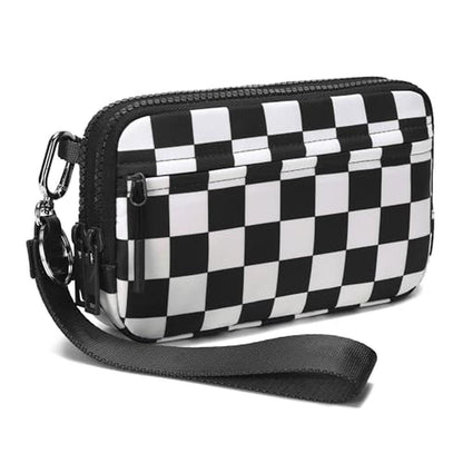 FODOKO Wristlet: FODOKO Nylon Quilted Wallet with 4 Zippers – Front View