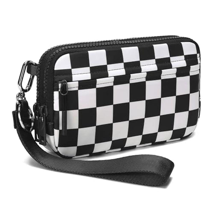 FODOKO Wristlet: FODOKO Nylon Quilted Wallet with 4 Zippers – Front View