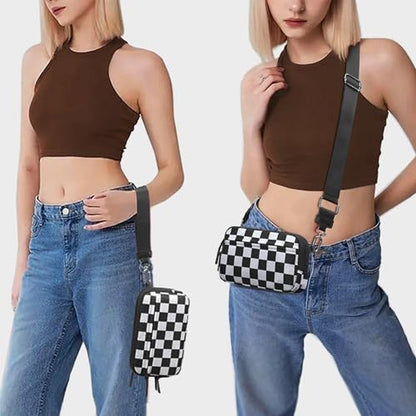 FODOKO Wristlet: FODOKO Nylon Quilted Wallet with 4 Zippers – Side View
