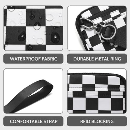 FODOKO Wristlet: FODOKO Nylon Quilted Wallet with 4 Zippers – Close-up Detail