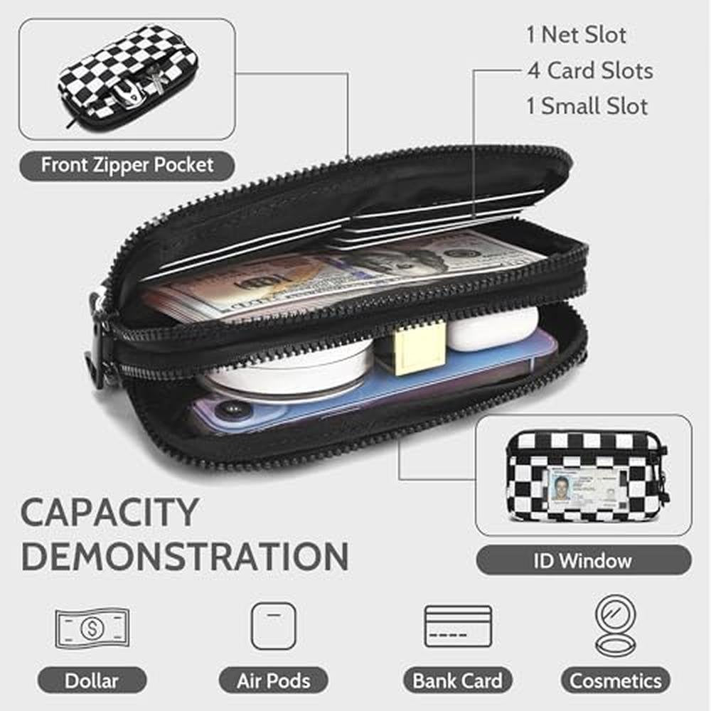 FODOKO Wristlet: FODOKO Nylon Quilted Wallet with 4 Zippers – In Use