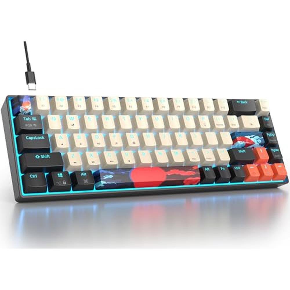 Keyboard Percent: Fogruaden RGB Wired 60 Percent Mechanical – Front View