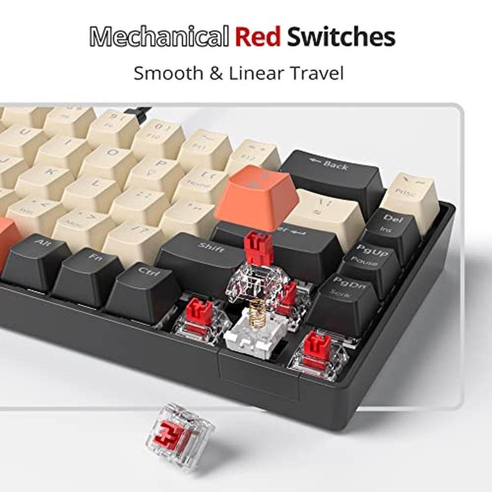 Keyboard Percent: Fogruaden RGB Wired 60 Percent Mechanical – Side View
