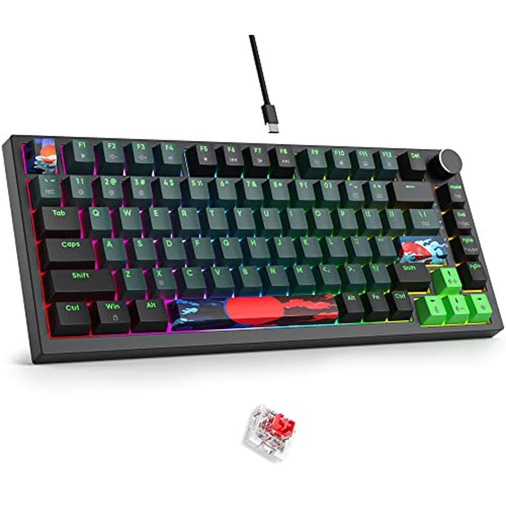 Keyboard Mechanical: Fogruaden Wired 75 Percent Hot – Front View