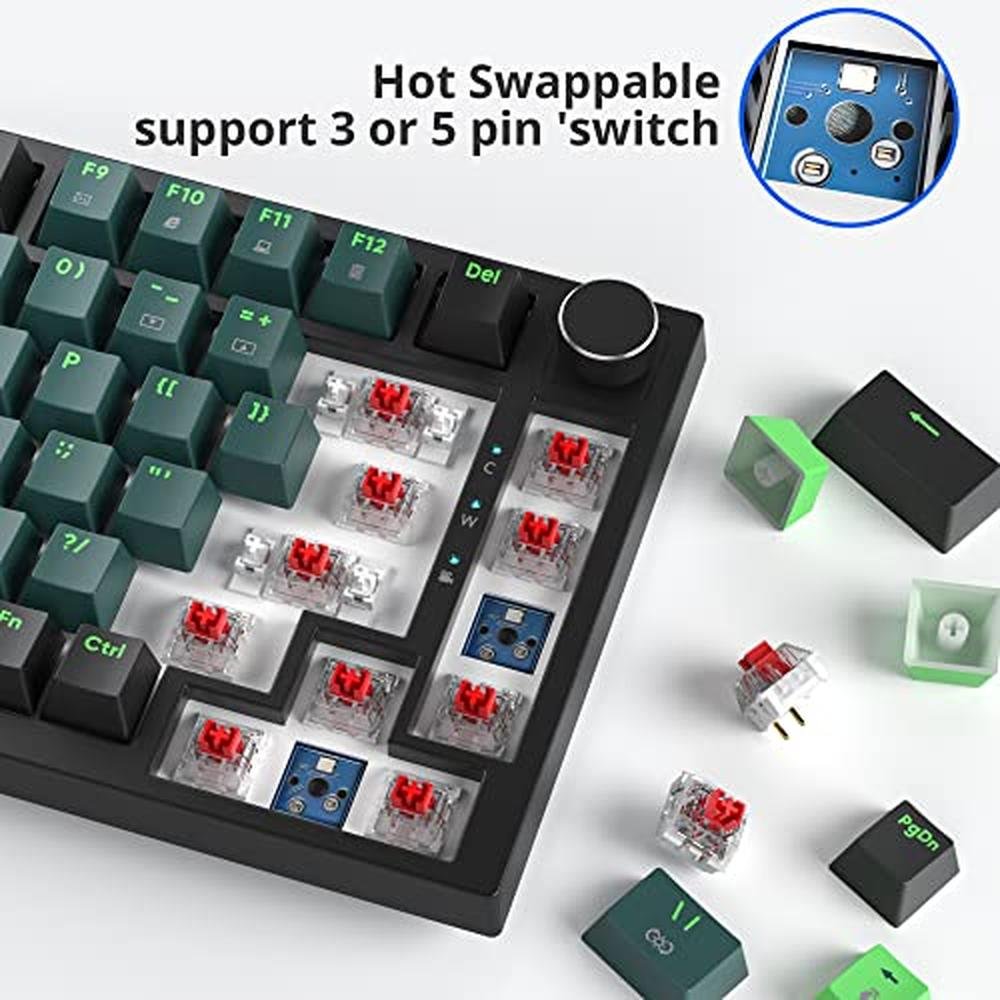 Keyboard Mechanical: Fogruaden Wired 75 Percent Hot – Side View