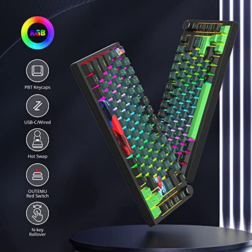 Keyboard Mechanical: Fogruaden Wired 75 Percent Hot – In Use