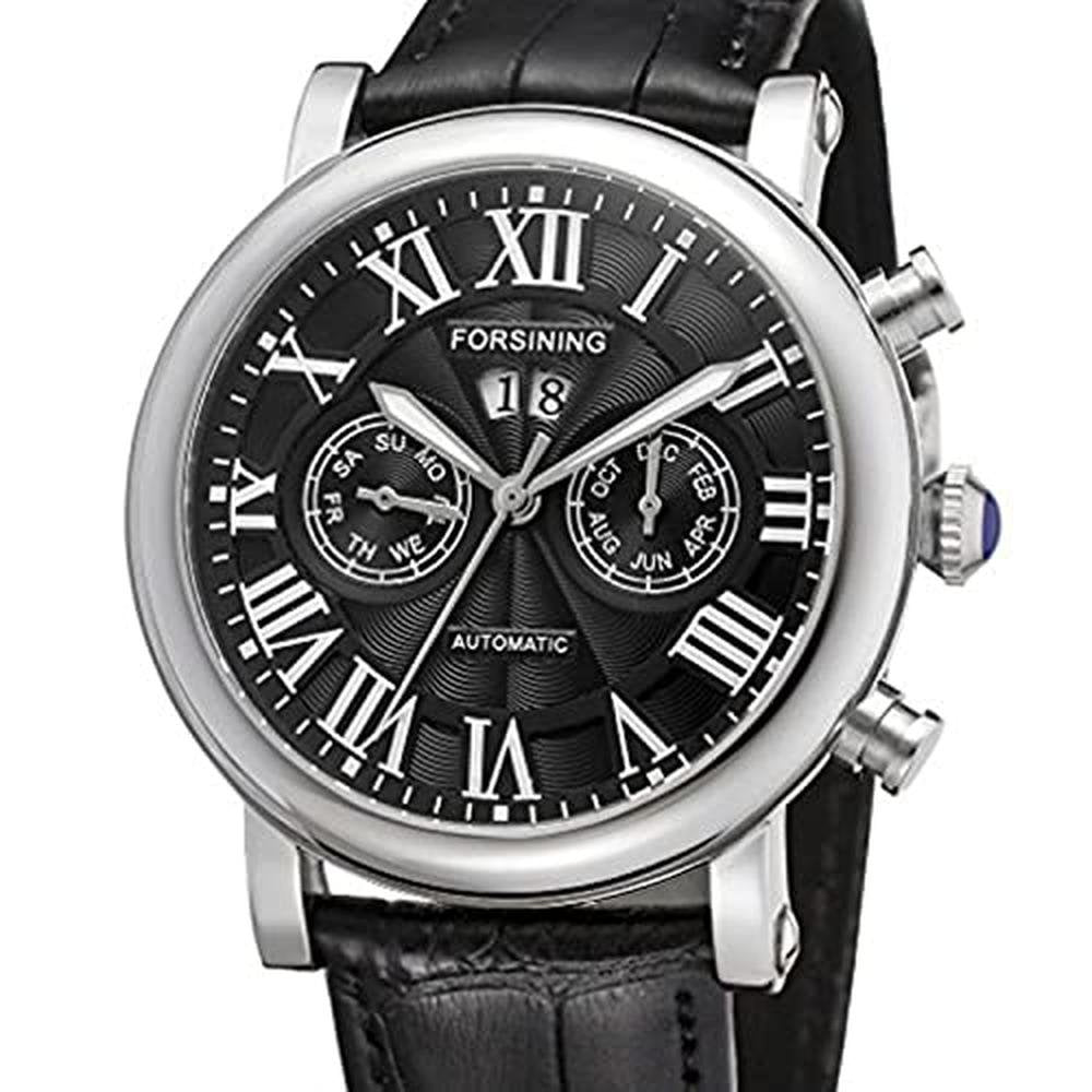 Forsining Men's Luxury Automatic Stainless Steel Watch – Front View