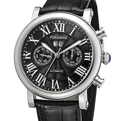 Forsining Men's Luxury Automatic Stainless Steel Watch – Front View