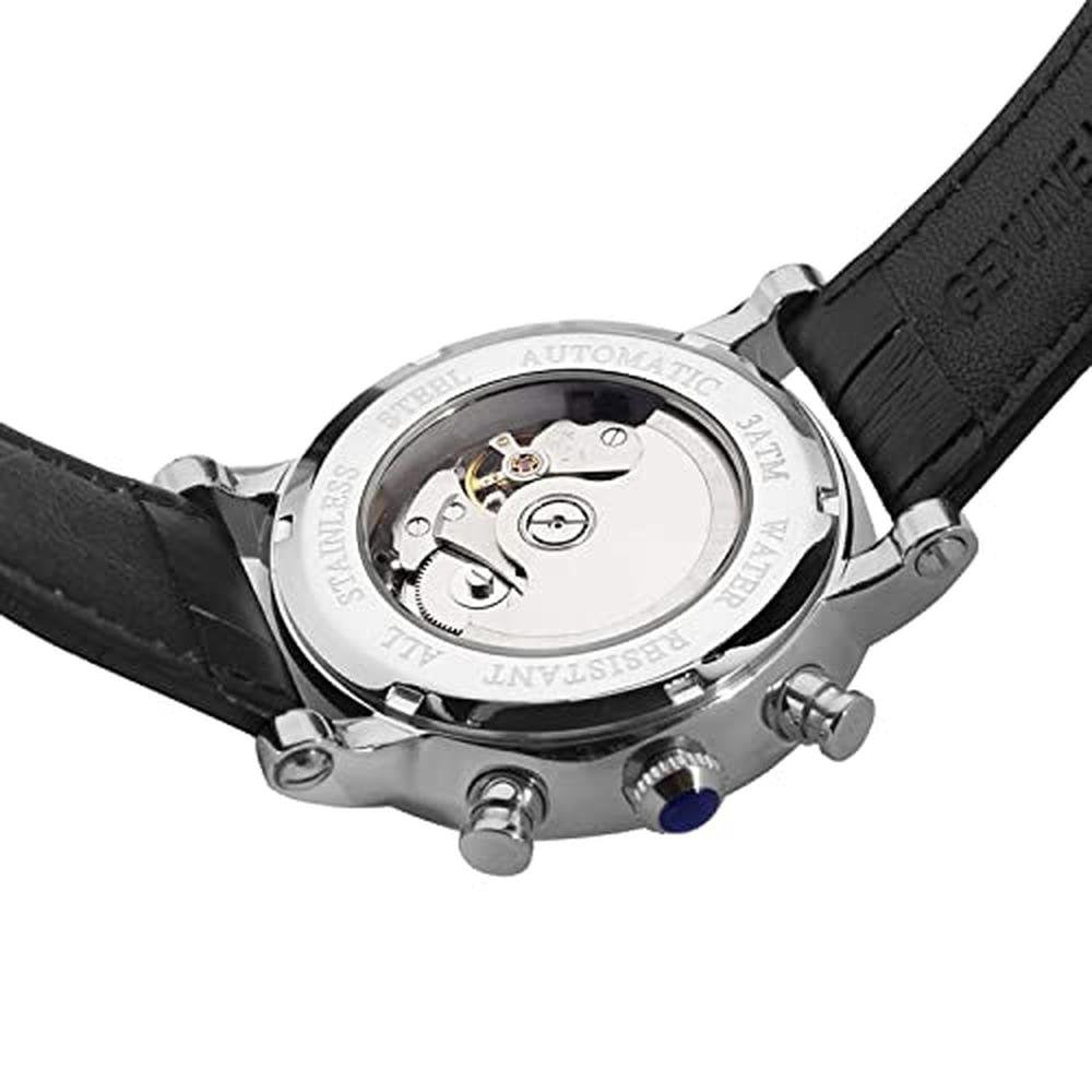 Forsining Men's Luxury Automatic Stainless Steel Watch – Close-up Detail