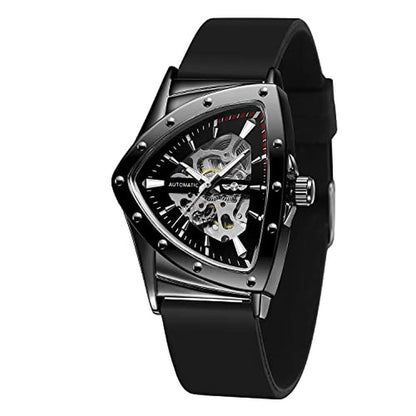 Forsining Men's Automatic Mechanical Skeleton Watch – Front View
