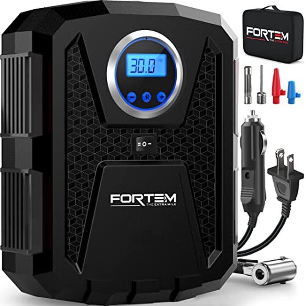 Tire Air: FORTEM Tire Inflator Portable Air Compressor – Front View