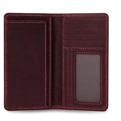 Full-Grain Leather Classic Long Bifold Wallet – Front View