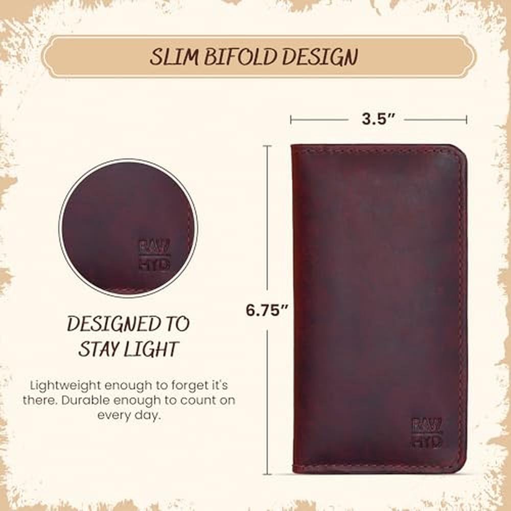 Full-Grain Leather Classic Long Bifold Wallet – Close-up Detail