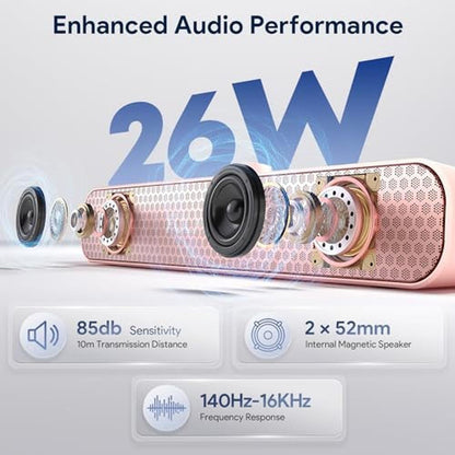Bluetooth Speaker: FULMINARE Portable 26W HD Sound – Side View