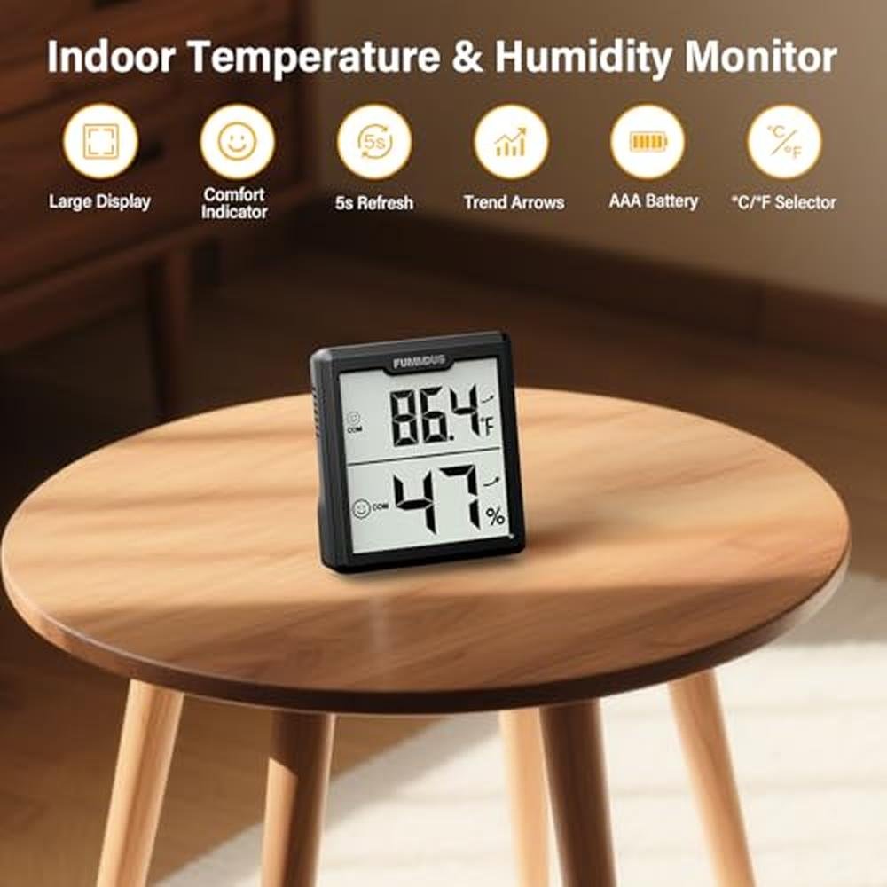 Humidity Meter: FUMMDUS 3 Pieces Digital Hygrometer Indoor – Close-up Detail
