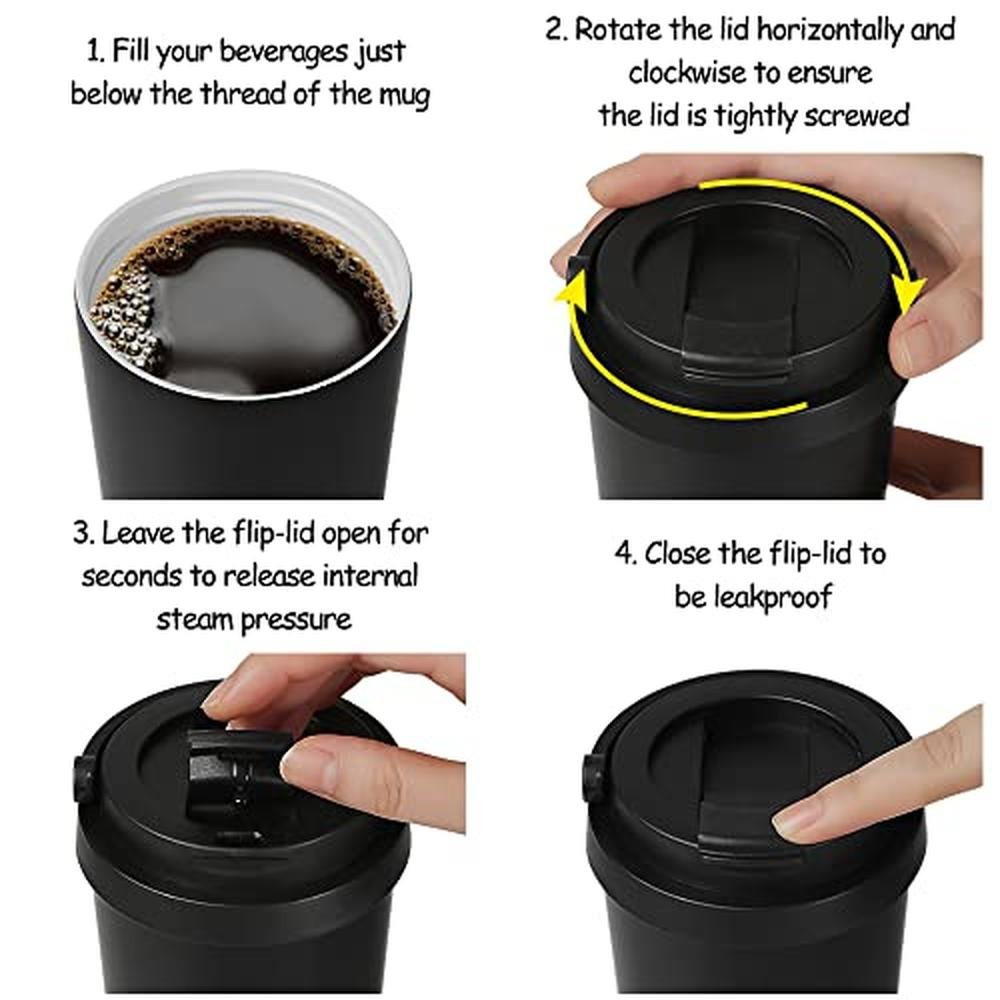 Coffee Mug: Funkrin Insulated 16oz Iced Coffee Tumbler Cup – Close-up Detail