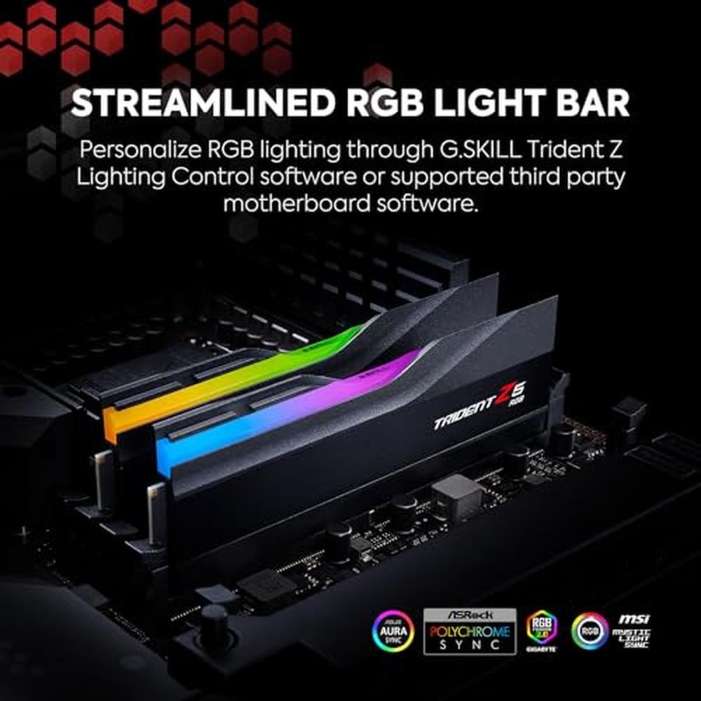 G Skill Trident: DDR5 RAM 6800MT/s CL34 46-46-108 1.35V – Close-up Detail