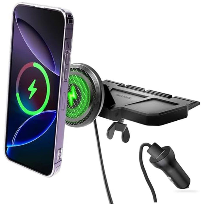 Galvanox Wireless Charging Car CD Slot Phone Holder – Front View
