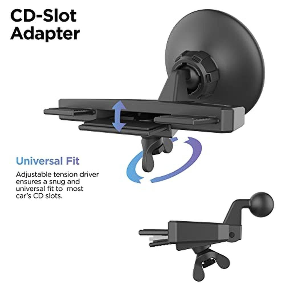 Galvanox Wireless Charging Car CD Slot Phone Holder – Side View