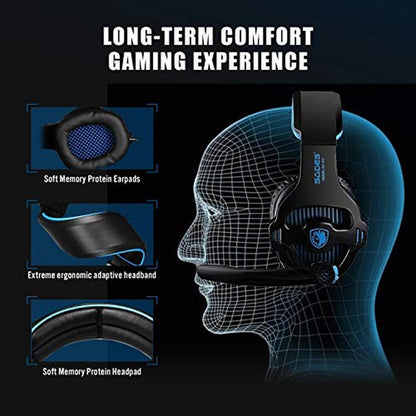 Gaming Headset: SADES PS5 Wireless Gaming Headset with Mic – Close-up Detail