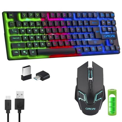 Gaming TKL: Rechargeable LED Backlit Tenkeyless Compact 87 – Front View