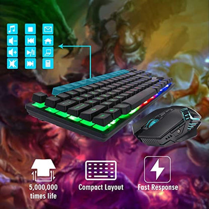 Gaming TKL: Rechargeable LED Backlit Tenkeyless Compact 87 – Side View