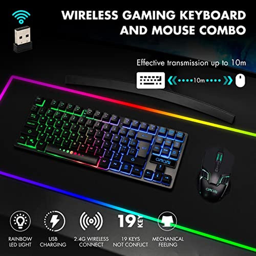 Gaming TKL: Rechargeable LED Backlit Tenkeyless Compact 87 – Close-up Detail